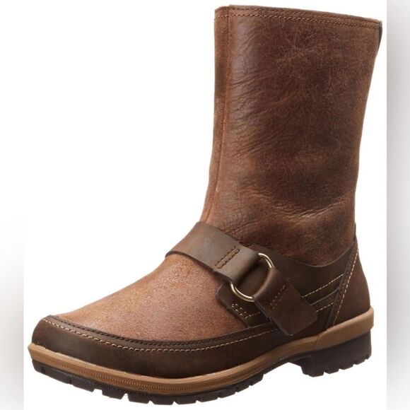 Merrell Leather Emery Buckle Brown Leather Moto Boots Size 6.5 - Picture 1 of 10